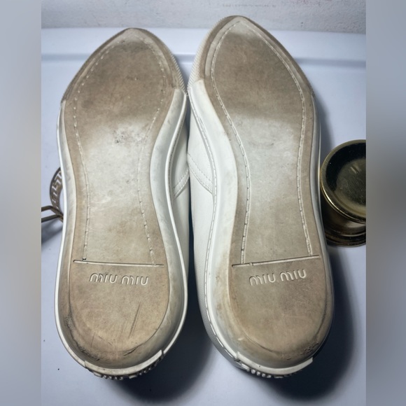 Miu miu / Miu Miu White snearker shoes color White sz 37 - Picture 7 of 15